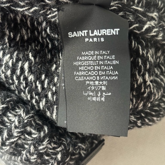 NWOT🖤SAINT LAURENT🖤Knitted Cuff Cashmere Wool Beanie - Picture 5 of 7